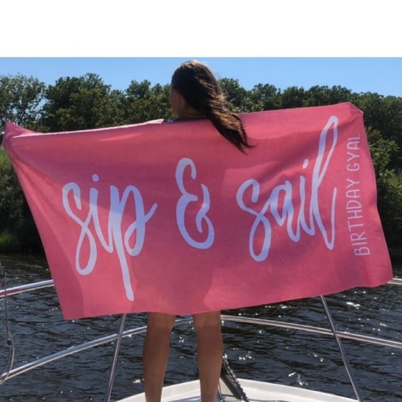 2 Pink BIRTHDAY Pillows & A Beach Towel - Picture 3 of 5